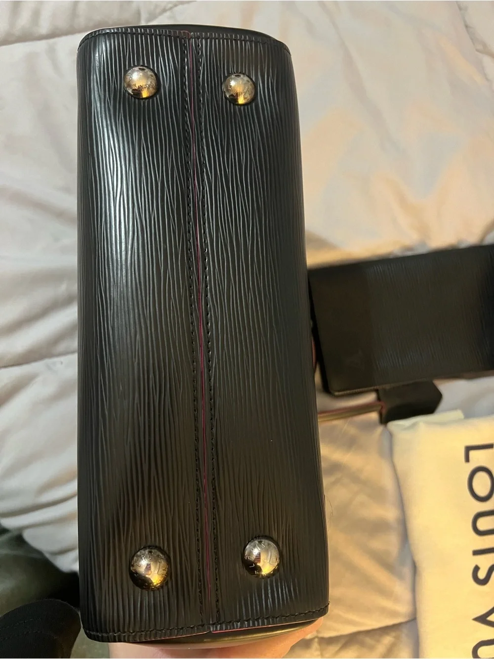 Louis Vuitton Epi Black Top-Handle Crossbody with Pink Trim and Matching Wallet